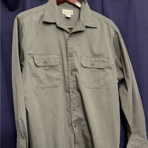 Vintage Carhartt Deadstock XL Tall Work Shirt Gray Button Up Y2K Unworn